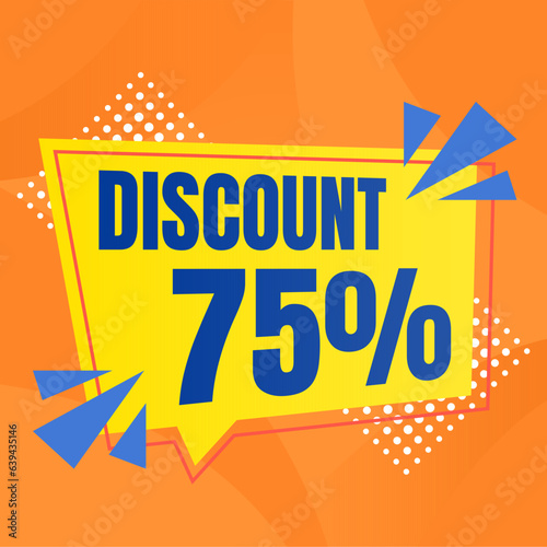 75 percent discount banner for sales