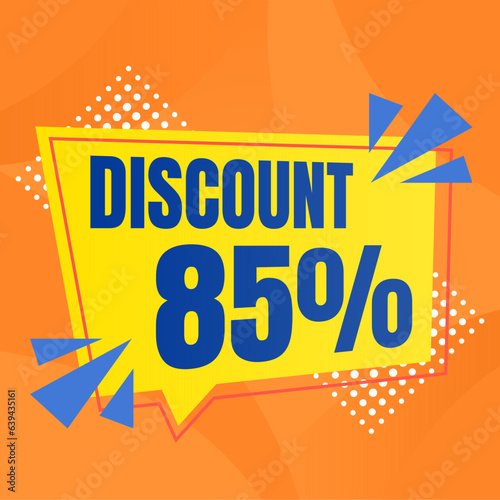 85 percent discount banner for sales
