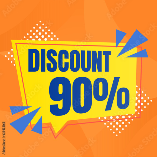 90 percent discount banner for sales