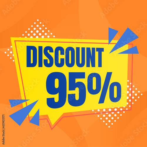 95 percent discount banner for sales