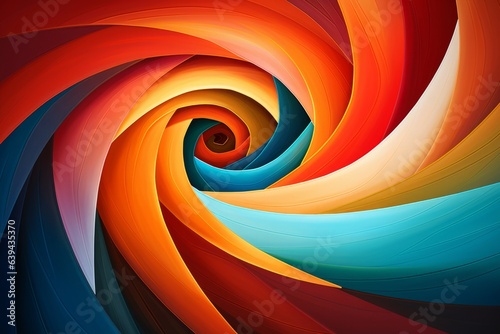 whirling patterns of vibrant colors mesmerize as they spin outward  Generative AI