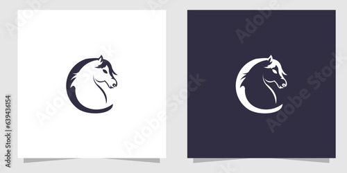 letter c with horse logo design