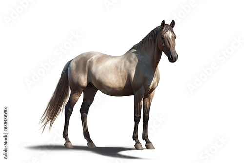 Grulla horse illustration on a white backdrop. Generative AI © Vusal