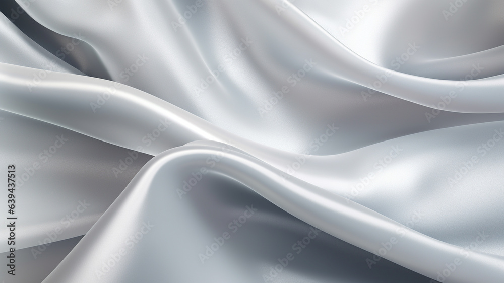 Fototapeta premium Elegance abstract soft focus wave glossy silver fabric use for background