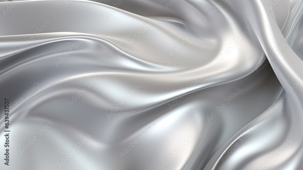 Elegance abstract soft focus wave glossy silver fabric use for background Elegance abstract soft focus wave glossy silver fabric use for background