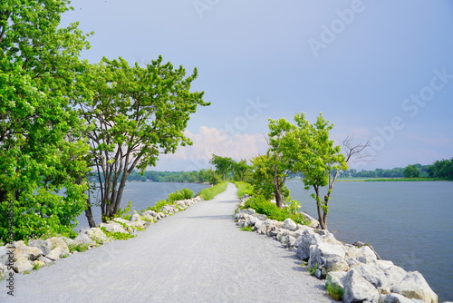 Landscape of Lake Champlain and island at Vermont, USA	 photo