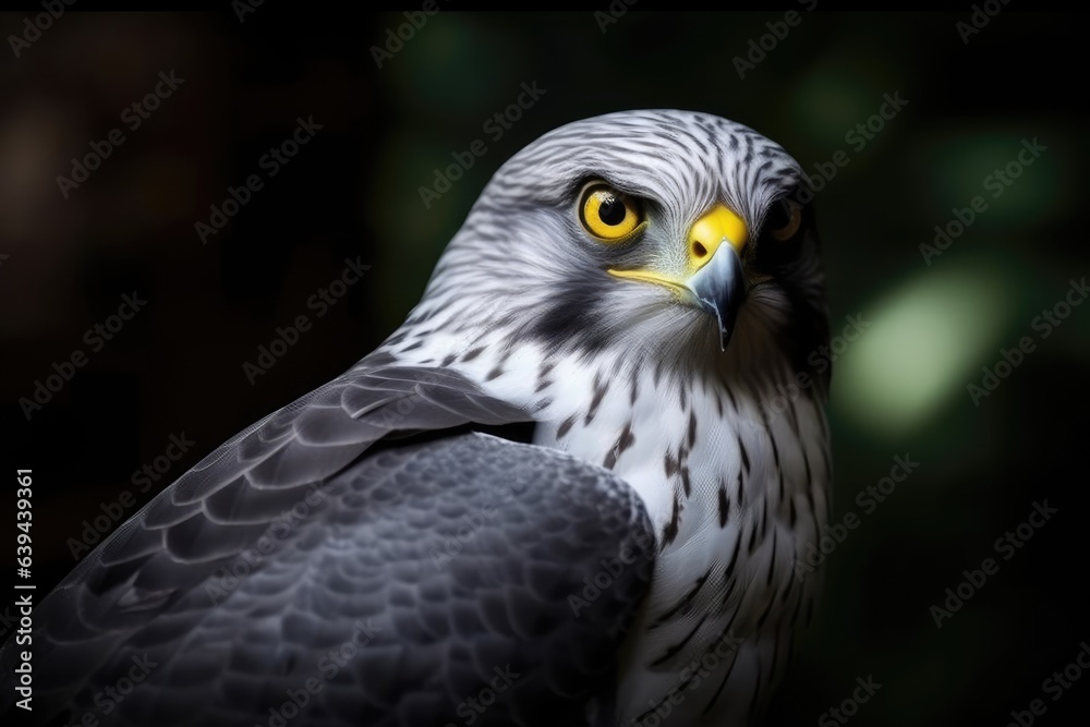 Eagle eye captured in close-up by a male Northern Harrier. Generative AI