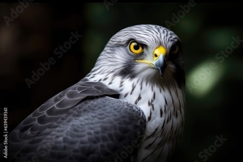 Eagle eye captured in close-up by a male Northern Harrier. Generative AI