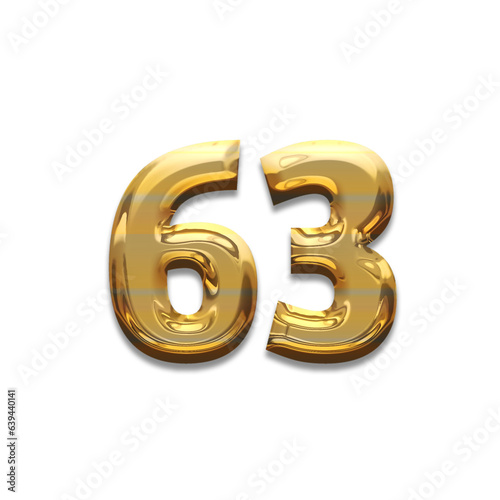 Number 63 gold luxury, use birthday,age,anniversary