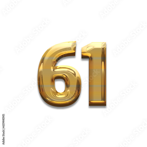 Number 61 gold luxury, use birthday,age,anniversary