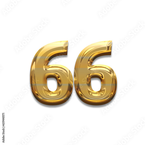 Number 66 gold luxury, use birthday,age,anniversary