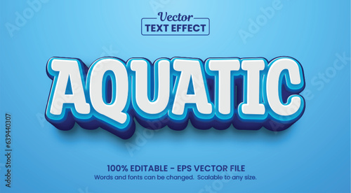 Aquatic Editable Text Effect Premium Vector.