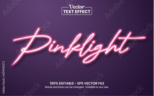 Glowing night Show neon light, Editable Graphic Style text effect