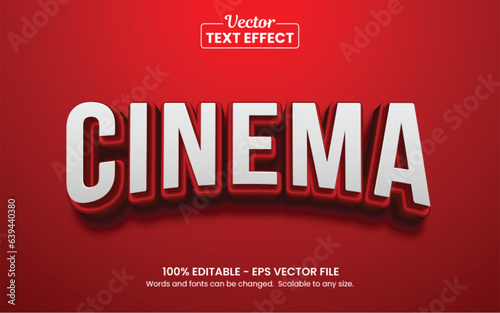 Red Movies Cinema text effect, Editable text effect 