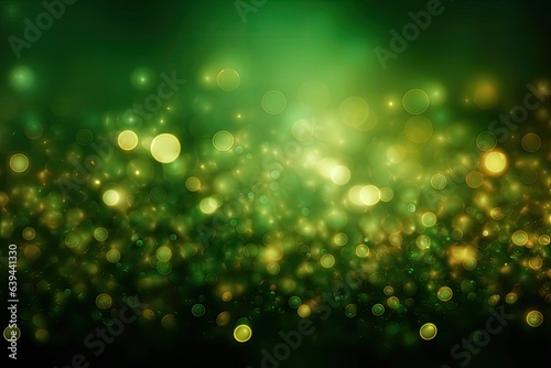 background with vivid abstract green glitter. Generative AI
