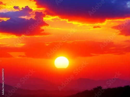 Beautiful Natural Sunset With Orange Background HD Wallpaper 