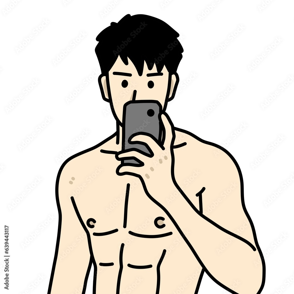 Fototapeta premium cute man cartoon on white background