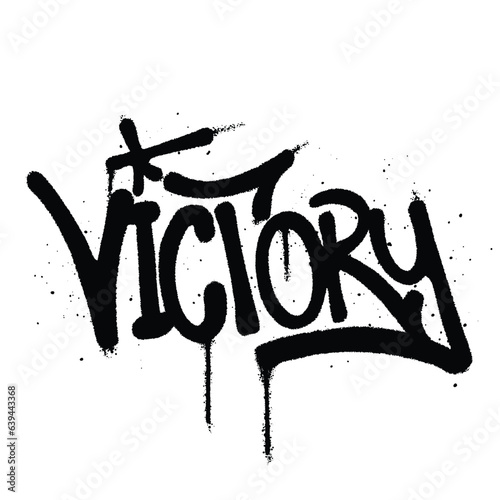 Graffiti spray paint Word Victory Isolated Vector