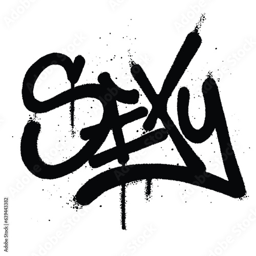 Graffiti spray paint Word Sexy Isolated Vector