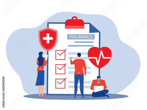Health insurance concept, finance and medical services vector illustration on health insurance.