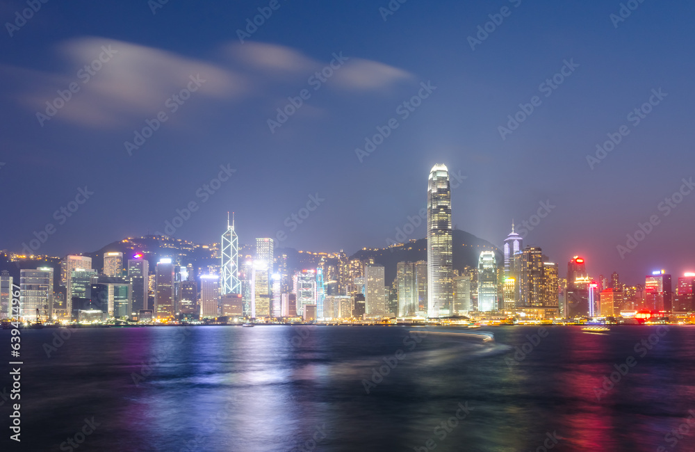 Hongkong Victoria Harbor night scene