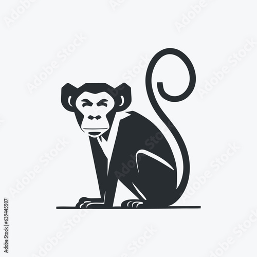 sitting monkey apes vector, isolated in white background