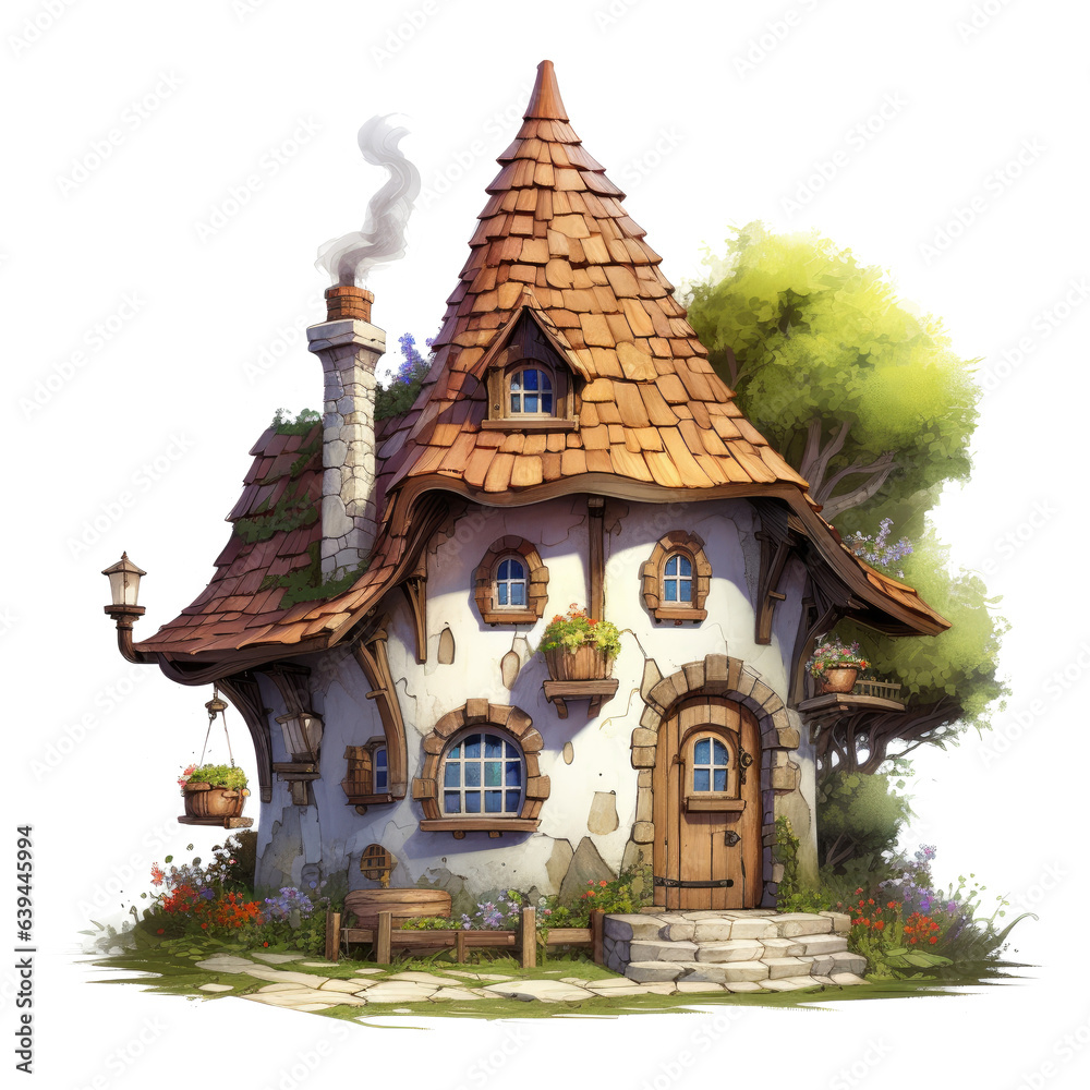 Storybook Cottage Clipart, Storybook Cottage Houses PNG, Storybook homes Clipart, Watercolor 