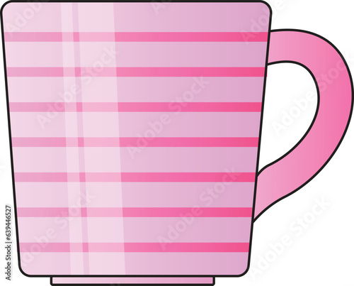 A beautiful and lovely purple cup vector with horizontal lines texture designed kitchenware concept