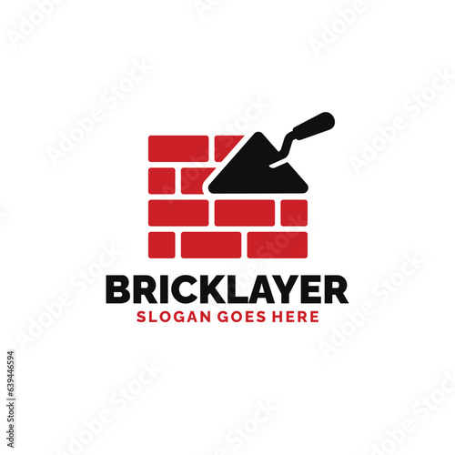 Bricklayer logo design vector illustration