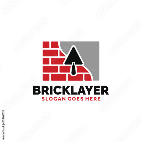 Bricklayer logo design vector illustration