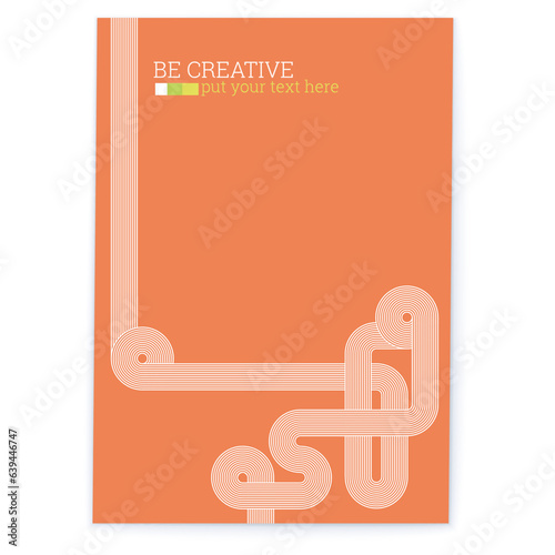 Retro abstract pattern with bended pipeline style. Vintage shades.