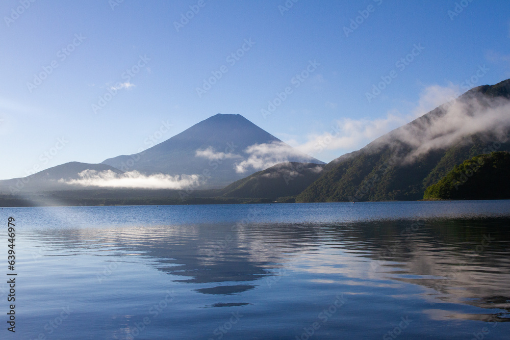 Mt. Fuji in Japan seen through the clouds Mt. Fuji in Japan seen through the clouds
