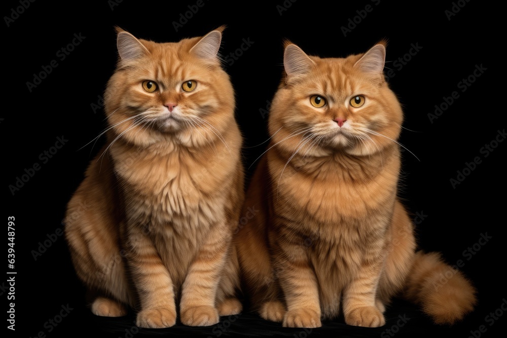 purebred cats. purebred cats. Home cat with a Kurilian Bobtail. Generative AI