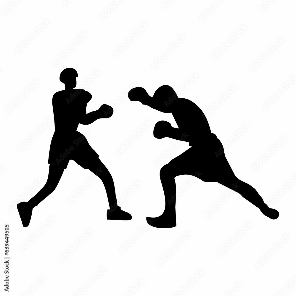 silhouettes of fights with martial arts and fists silhouettes of fights with martial arts and fists