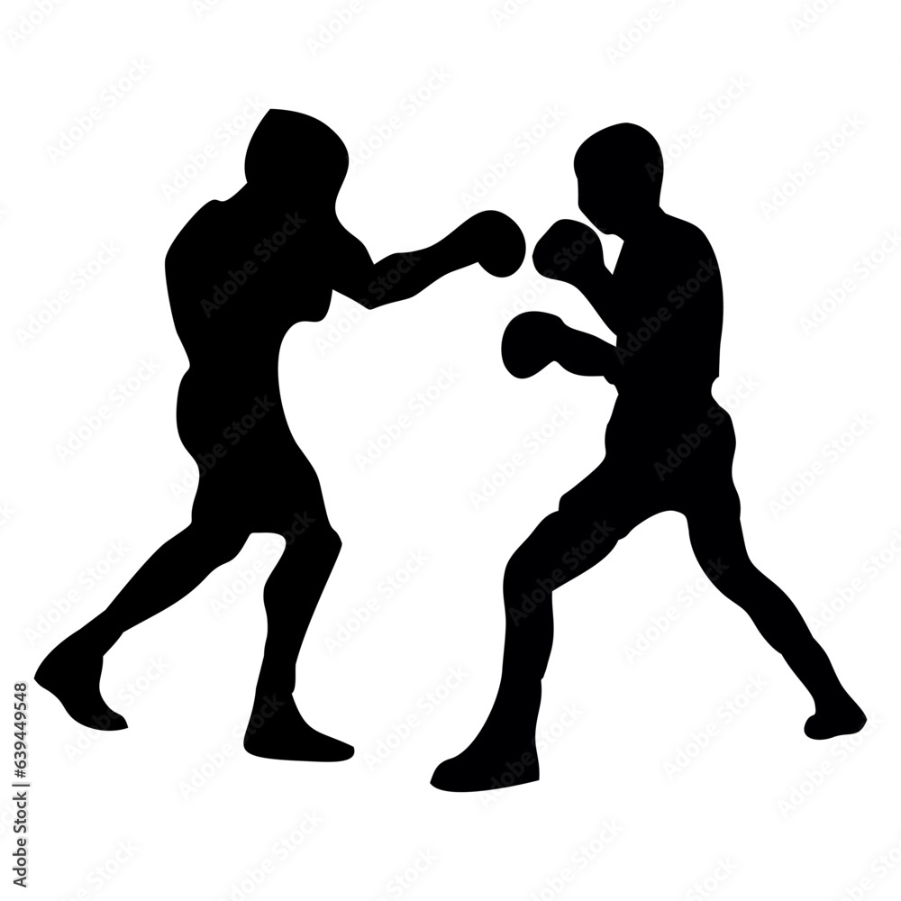 silhouettes of fights with martial arts and fists silhouettes of fights with martial arts and fists