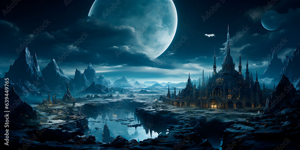 Alien landscape, ethereal, whimsical, ai generated Alien landscape, ethereal, whimsical, ai generated