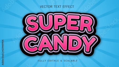 Super candy text effect fun and adorable decorative font display