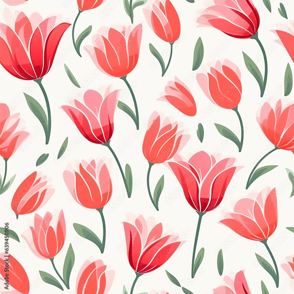 Watercolor tulips pattern and seamless background. Watercolor tulips pattern and seamless background.