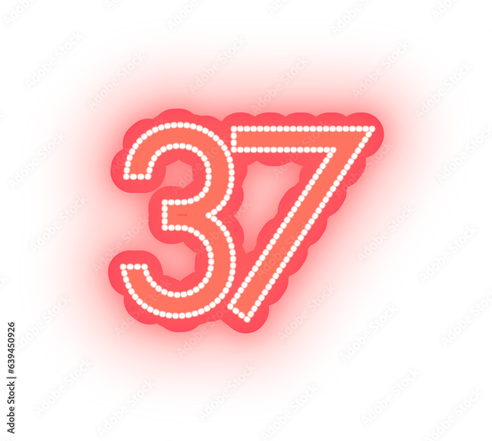 Glowing Red Neon Alphabet Letters, Numbers, and Signs on White Background Glowing Red Neon Alphabet Letters, Numbers, and Signs on White Background