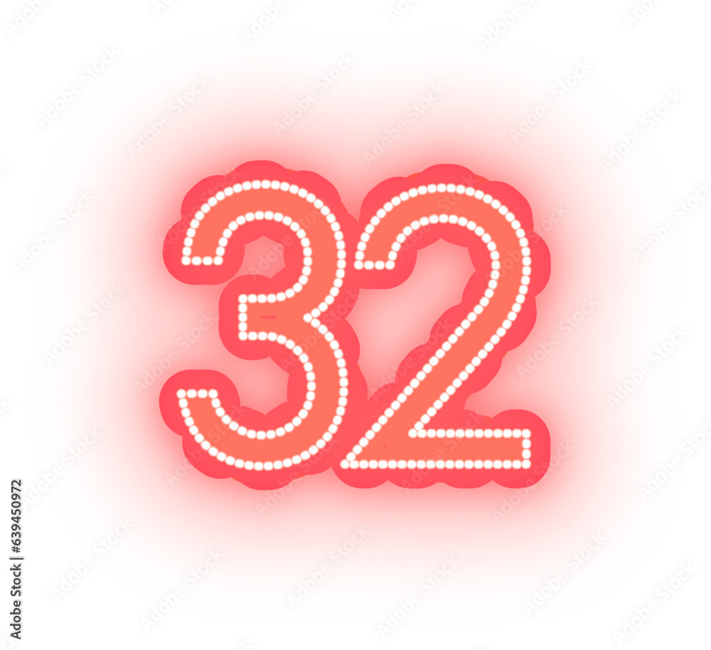 Glowing Red Neon Alphabet Letters, Numbers, and Signs on White Background Glowing Red Neon Alphabet Letters, Numbers, and Signs on White Background