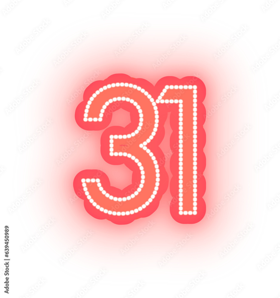 Glowing Red Neon Alphabet Letters, Numbers, and Signs on White Background Glowing Red Neon Alphabet Letters, Numbers, and Signs on White Background
