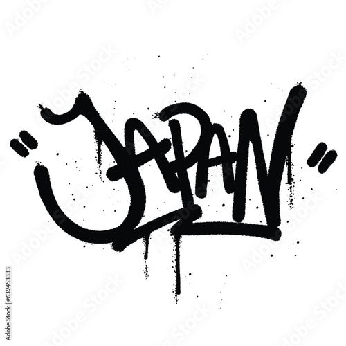 Graffiti spray paint Word Japan Isolated Vector