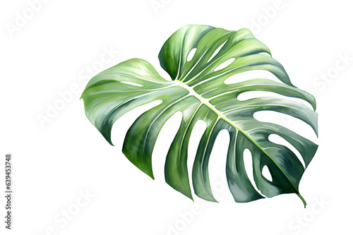 Monstera Deliciosa Leaf, Isolated on a transparent background	 photo