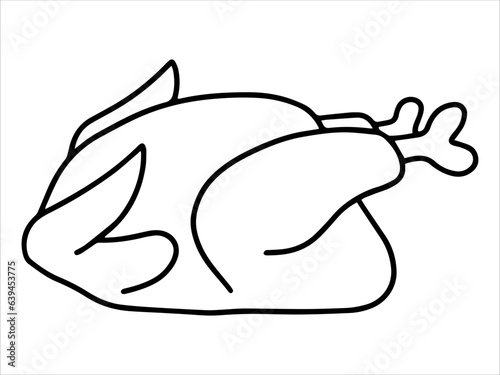 Food Outline Fried Chicken or Fast Food Line Art icon