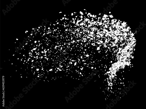 White splashes isolated on black background. Abstract vector explosion. Digitally generated image. Illustration, EPS 10.