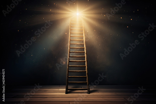 Obraz na płótnie A ladder leads to the light. Step-by-step success. w salonie