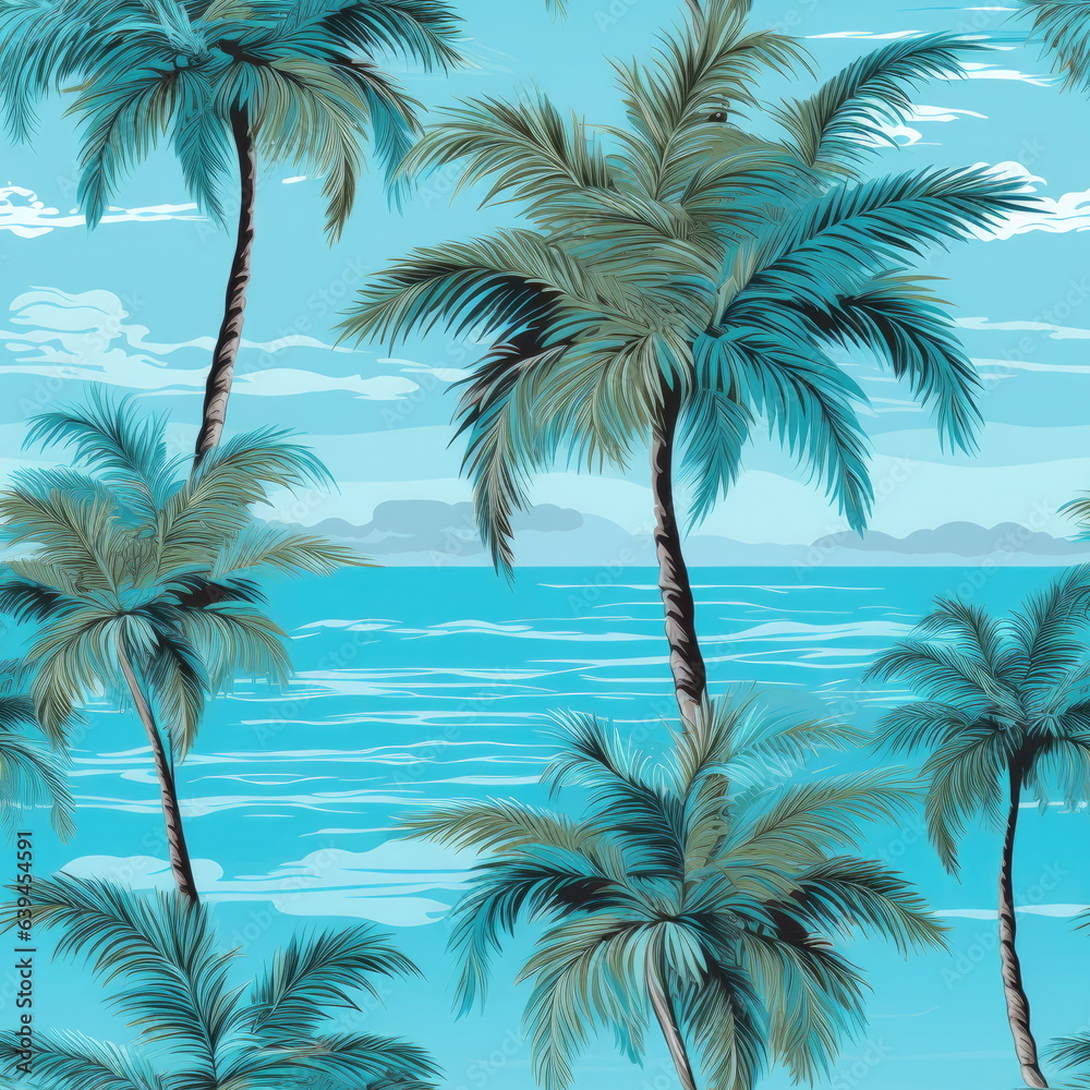 Fototapeta premium Seamless Pattern Coconut tree