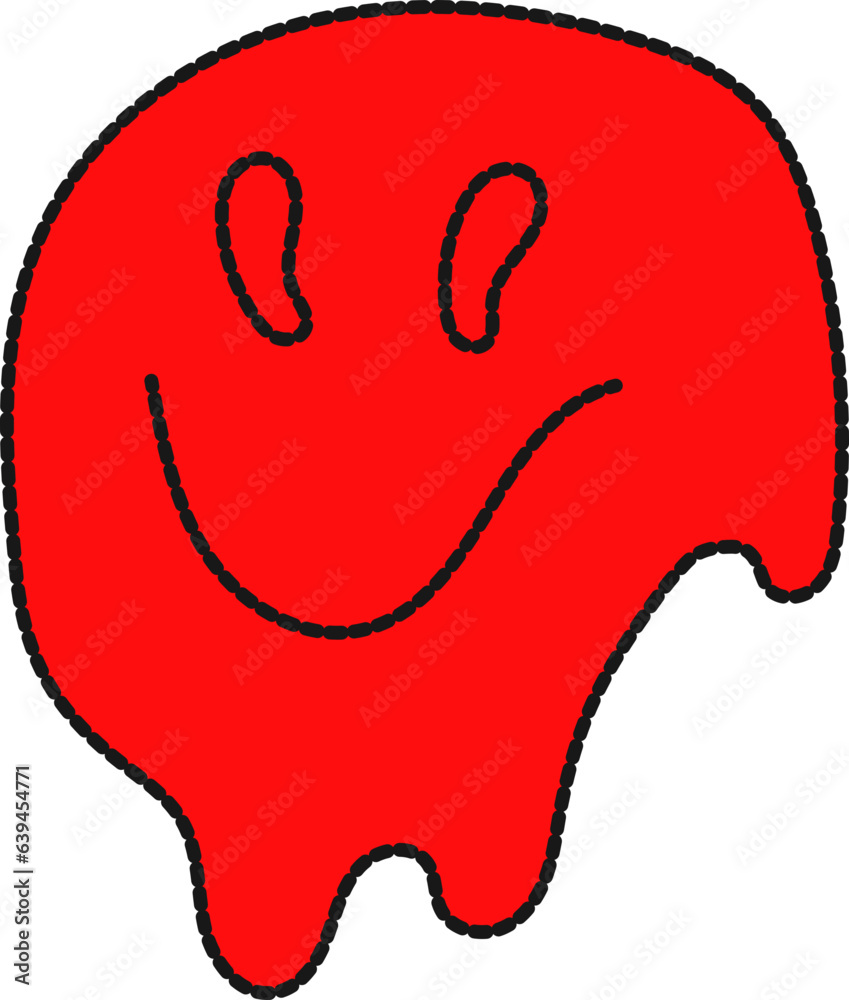 Y2K Retro Elements, Melting Face Illustration Y2K Retro Elements, Melting Face Illustration