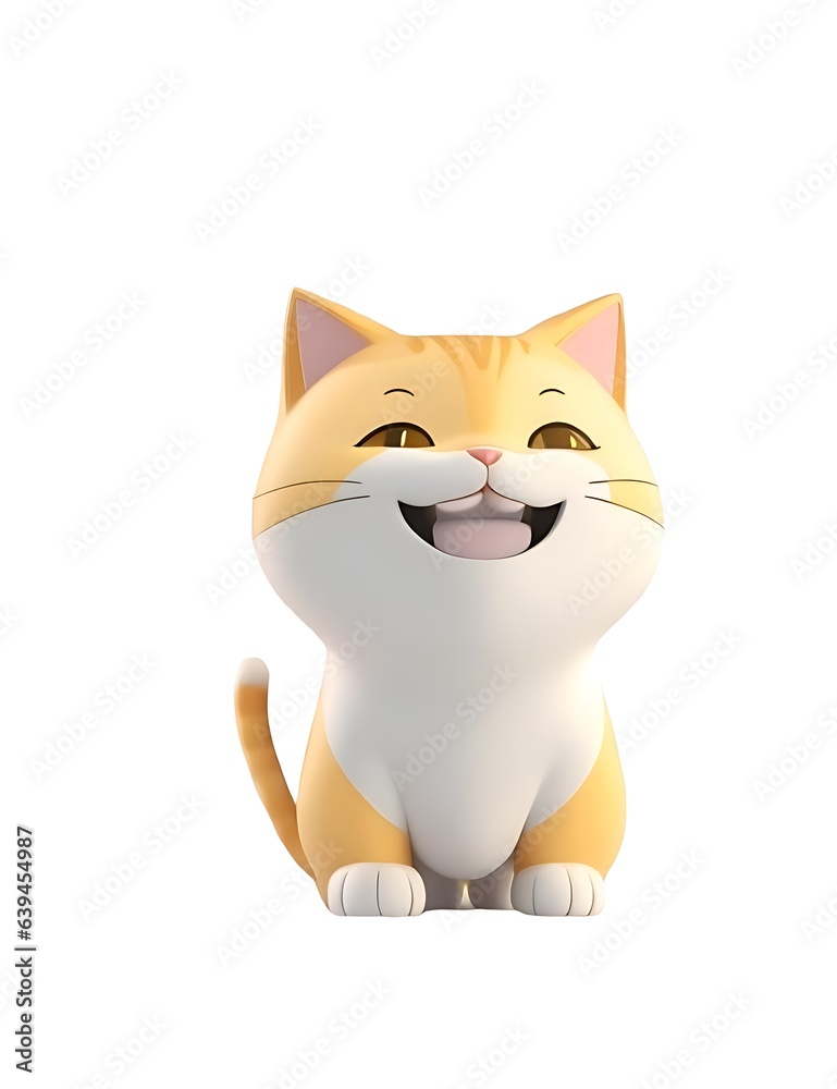 Lovely cute cat 3d cartoon design isolated on white background Lovely cute cat 3d cartoon design isolated on white background