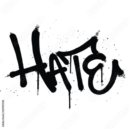 Graffiti spray paint Word Hate Isolated Vector